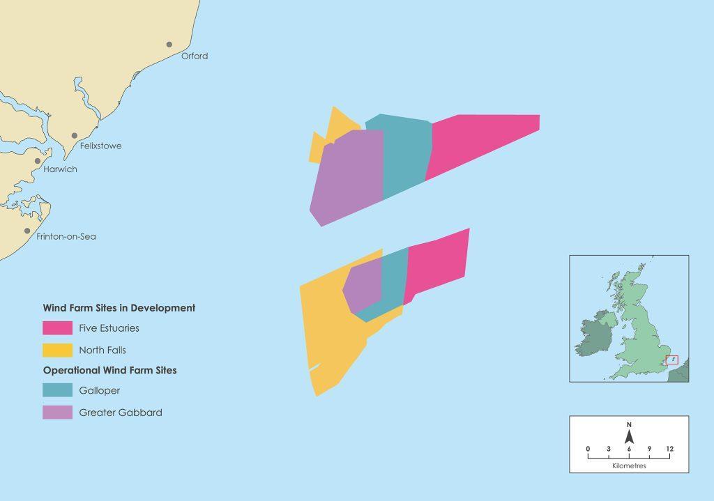 Five Estuareies Wind Farm Map 2023
